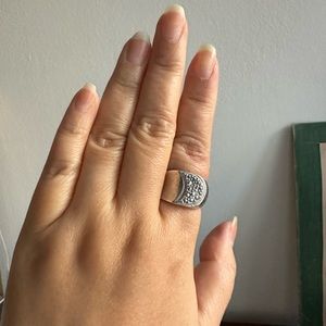 SOLD Vintage Sterling silver and marcasite sparkly crescent ring
